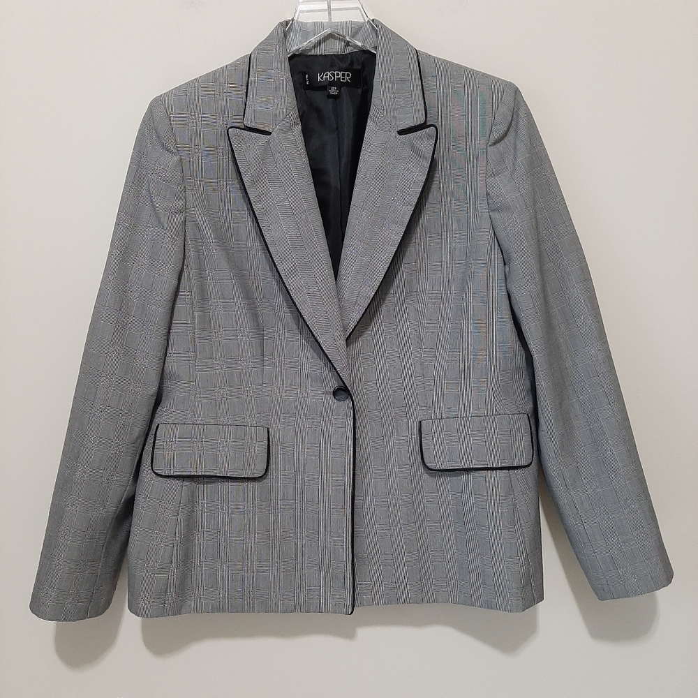 Kasper Houndstooth Blazer Size 12P